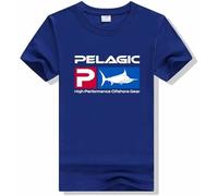 MILAN SPRING New Pelagic Fisher Offshore T Shirt Men Fishing Graphic Tee Summer Short Sleeve T-Shirt Cotton Pelagic Mans Tshirt Blue L