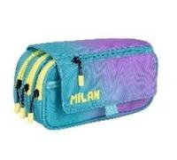 Milan Sunset 3-Compartment Pencil Case With Flap - Turquoise