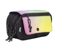 MILAN® Sunset 4 Zip Pencil Case with Flap - Black