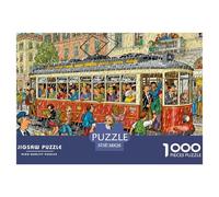 Milan Tram Wooden Jigsaw Puzzle Waterproof 1000 Piece Puzzles for Adults Gifts Colourful Challenging Games