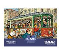 Milan Tram Wooden Jigsaw Puzzle Waterproof 1000 Piece Puzzles for Adults Gifts Fun Challenging Games