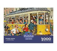 Milan Tram Wooden Jigsaw Puzzle Waterproof 1000 Piece Puzzles for Adults Gifts Fun Educational Games