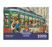 Milan Tram Wooden Jigsaw Puzzle Waterproof 1000 Piece Puzzles for Adults Impossible Challenging Games