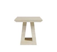 Milan Travertine Beige Engineered Marble Square Side Table
