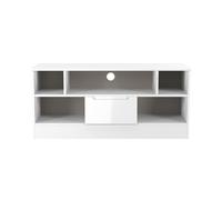 Milan TV Unit White 5 Shelves 1 Drawer 110cm