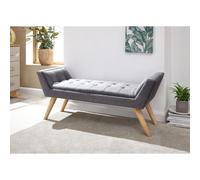 Milan Window Seat Wood & Fabric Grey
