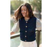 Milana Sleeveless Cardigan Navy