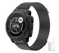 Milanais Strap for Garmin Instinct 2, Double Magnetic Stainless Steel Metal Replacement Wristbands Classic Strap for Garmin Instinct, Instinct Tactical, Instinct Tide, Instinct Solar, Black/White