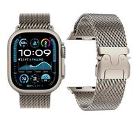 Milanese Loop Band Compatible with Apple Watch Bands Ultra 3/2/1 49mm 46mm 45mm 44mm for Women Men, Parachute-style Buckle Metal Mesh Breathable Strap for iWatch Series 11 10 SE 9 8 7 6 5 4