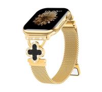 Milanese Magnetic Strap for Apple Watch Straps SE 3/2 40mm 44mm 42mm 38mm 41mm 46mm 45mm Women,Thin Bling Clover Bracelet Metal Replacement Bands for iWatch 11 10 9 8 7 6 5 4 3 Ultra 3/2 Strap 49mm