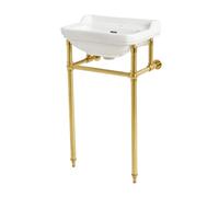 MILANO 1 Tap Hole Bathroom Basin Sink Brass Washstand 500 x 350mm