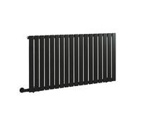MILANO 1000W Black Horizontal Single Flat Panel Electric Radiator 635x1190 | Steel Construction. Generous Heat Output. Contemporary Style. Single Panel Design. Cable Cover. Hardwired Installation.
