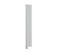 MILANO 1000W White Vertical Double Oval Panel Electric Radiator 1780x236mm | Steel Construction. Generous Heat Output. Contemporary Style. Double Panel Design. Cable Cover. Hardwired Installation.
