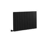 MILANO 1200W Black Horizontal Double Flat Panel Electric Radiator 635x980mm | Steel Construction. Generous Heat Output. Contemporary Style. Double Panel Design. Cable Cover. Hardwired Installation.