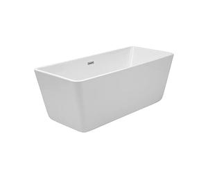 MILANO 1500 x 750mm Double Ended Freestanding Square Bath Chrome Overflow | Acrylic Construction. Generous Bathing Capacity. Stains & Scuff Resistant. Contemporary Style. Height Adjustable Feet.