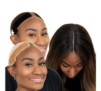 Milano 2-In-1 Lace GripCap, Adjustable Velvet Wig Grip Band with Attached Cap, Secure, No-Slip Wig Accessory for All-Day Wear, Seamless Transition w/Reinforced Swiss Lace, Chocolate Brown & Nude