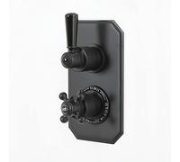 MILANO 2 Outlet Concealed Diverter Thermostatic Mixer Shower Valve Black | Brass Construction. Lever & Crosshead Handles. Thermostatic Operation. Traditional Style. Suitable For All Plumbing Systems.