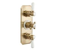 MILANO 2 Outlet Concealed Triple Thermostatic Mixer Shower Valve Brass | Brass Construction. Lever & Crosshead Handles. Thermostatic Operation. Traditional Style. Suitable For All Plumbing Systems.