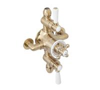 MILANO 2 Outlet Exposed Triple Thermostatic Mixer Shower Valve Brass | Brass Construction. Lever & Crosshead Handles. Thermostatic Operation. Traditional Style. Suitable For All Plumbing Systems.