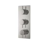 MILANO 2 Outlet Triple Thermostatic Concealed Mixer Shower Valve Chrome | Brass Construction. Round Handles. Thermostatic Operation. Contemporary Style. Suitable For All Plumbing Systems.