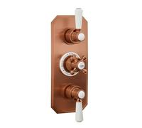 MILANO 3 Outlet Concealed Diverter Thermostatic Mixer Shower Valve Copper | Brass Construction. Lever & Crosshead Handles. Thermostatic Operation. Traditional Style. Suitable For All Plumbing Systems.