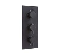 MILANO 3 Outlet Triple Diverter Thermostatic Mixer Shower Valve Black | Brass Construction. Round Handles. Thermostatic Operation. Contemporary Style. Suitable For All Plumbing Systems.