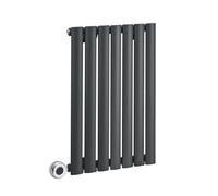 MILANO 400W Anthracite Single Oval Panel Electric Radiator Plug 635x413mm | Steel Construction. Generous Heat Output. Contemporary Style. Single Panel Design. WiFi Control. UK Plug Fitted.