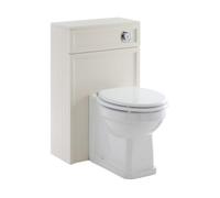 MILANO 500mm Antique White Toilet WC Unit Chrome Flush Button White Seat | Engineered Wood Unit. Ceramic Toilet. Traditional Style. Floorstanding Installation. Dual Flush Cistern. Assembly Required.