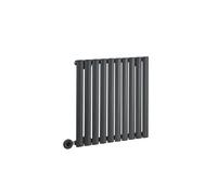 MILANO 600W Anthracite Single Oval Panel Electric Radiator Plug 635x590mm | Steel Construction. Generous Heat Output. Contemporary Style. Single Panel Design. WiFi Control. UK Plug Fitted.