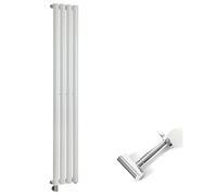 MILANO 600W White Vertical Single Oval Panel Electric Radiator 1600 x 236mm | Steel Construction. Generous Heat Output. Contemporary Style. Single Panel Design. Cable Cover. Hardwired Installation.