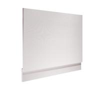 MILANO 680mm Waterproof Straight Bath End Panel Fluted White | Acubase PVC Foam Board Construction. Waterproof Installation. Can Be Cut To Size. Suitable For Straight Baths.