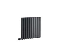 MILANO 800W Anthracite Double Oval Panel Electric Radiator Plug 635x590mm | Steel Construction. Generous Heat Output. Contemporary Style. Double Panel Design. WiFi Control. UK Plug Fitted.