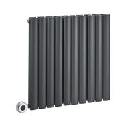 MILANO 800W Anthracite Horizontal Double Panel Electric Radiator 635x590mm