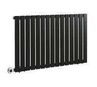 MILANO 800W Black Single Flat Panel WiFi Electric Radiator Plug 635 x 980mm | Steel Construction. Generous Heat Output. Contemporary Style. Single Panel Design. WiFi Control. UK Plug Fitted.