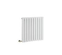 MILANO 800W White Horizontal Double Oval Panel Electric Radiator 635x590mm | Steel Construction. Generous Heat Output. Contemporary Style. Double Panel Design. Cable Cover. Hardwired Installation.