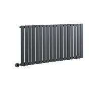 Milano Alpha 1000W Anthracite Horizontal Single Flat Panel WiFi Electric Radiator - 635mm x 1190mm