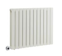 Milano Alpha 1200W White Horizontal Double Flat Panel WiFi Electric Radiator UK Plug - 635 x 840mm