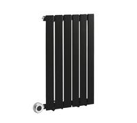 Milano Alpha 400W Black Horizontal Single Flat Panel WiFi Electric Radiator - 635mm x 420mm