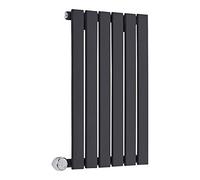 Milano Alpha 400W Black Horizontal Single Flat Panel WiFi Electric Radiator - 635mm x 420mm