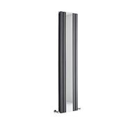 Milano Alpha Anthracite Vertical Double Flat Panel Radiator Full Length Mirror - 1800mm x 385mm