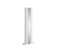Milano Alpha White Vertical Double Flat Panel Radiator Full Length Mirror - 1600mm x 385mm