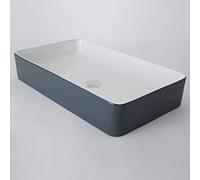 Milano Altcar Modern Stone Grey Ceramic Rectangular Countertop Bathroom Basin Sink - 610mm x 350mm