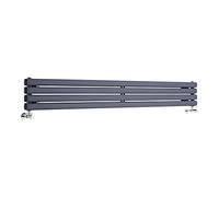 MILANO Anthracite Horizontal Double Oval Panel Radiator 236 x 1790mm
