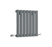 MILANO Anthracite Horizontal Single Oval Panel Radiator 400 x 413mm
