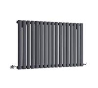 MILANO Anthracite Horizontal Single Oval Panel Radiator 635 x 1000mm