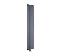 MILANO Anthracite Vertical Single Flat Panel Aluminium Radiator 1600x280mm