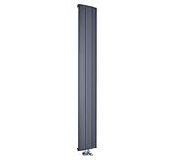 MILANO Anthracite Vertical Single Flat Panel Aluminium Radiator 1800x280mm