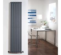MILANO Anthracite Vertical Single Flat Panel Radiator 1780 x 354mm