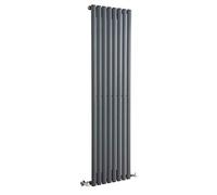 MILANO Anthracite Vertical Single Oval Panel Radiator 1780 x 472mm