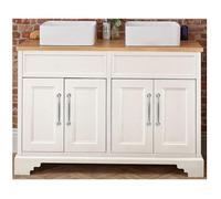 MILANO Antique White 1210mm Bathroom Vanity Unit Square Basin Chrome Handle